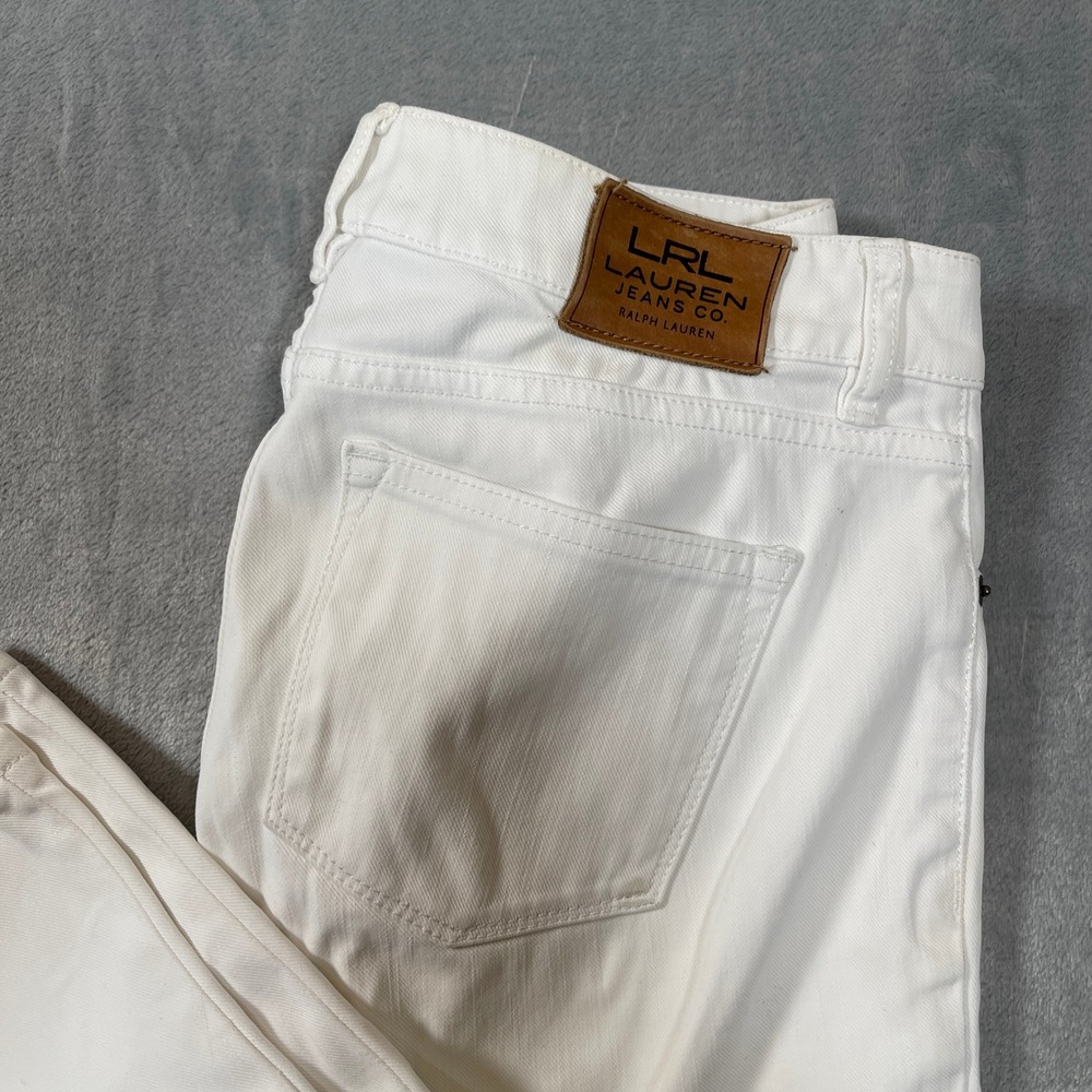 Lauren Ralph Lauren Jeans 4P White Straight Leg Petite LRL Denim Pants - Picture 7 of 7